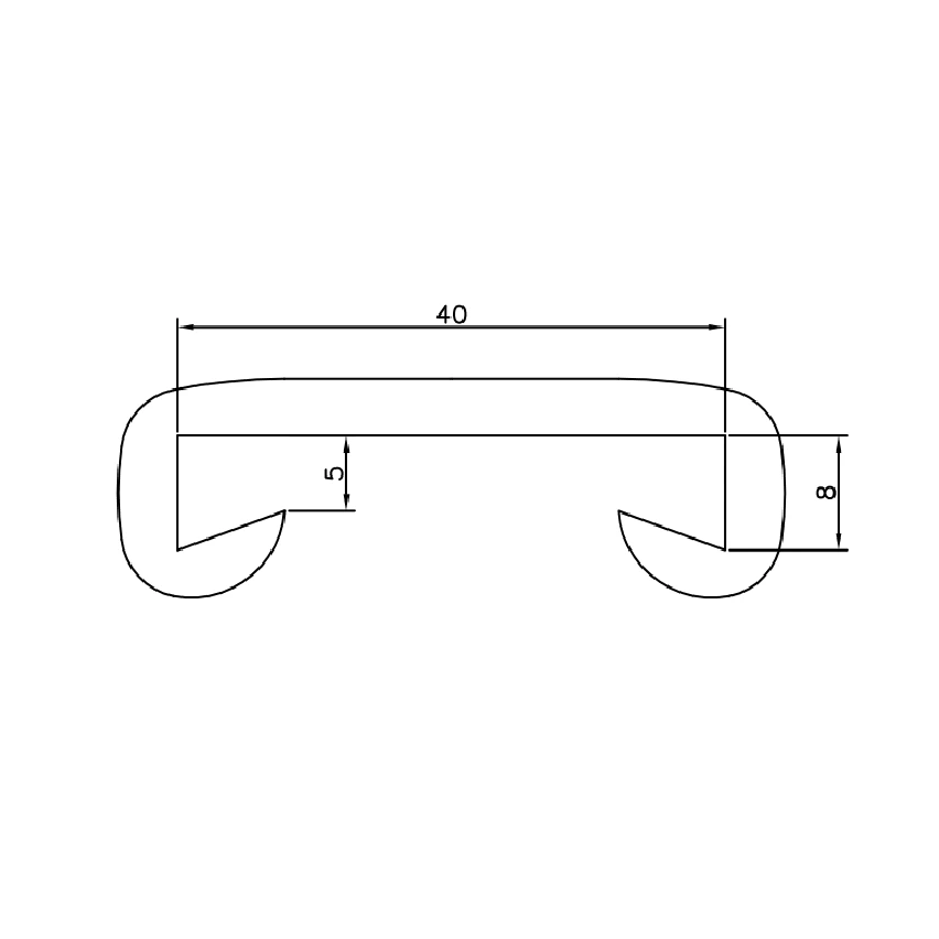 Lépcsőkorlát PVC, lépcsőkorlát, lépcsőkorlát, PREMIUM, 40x8mm, téglaszínű, 1m