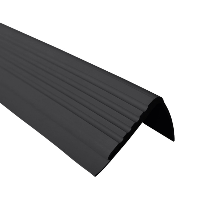 Csúszásmentes lépcsőprofil ragasztóval, 48x42mm, fekete, 