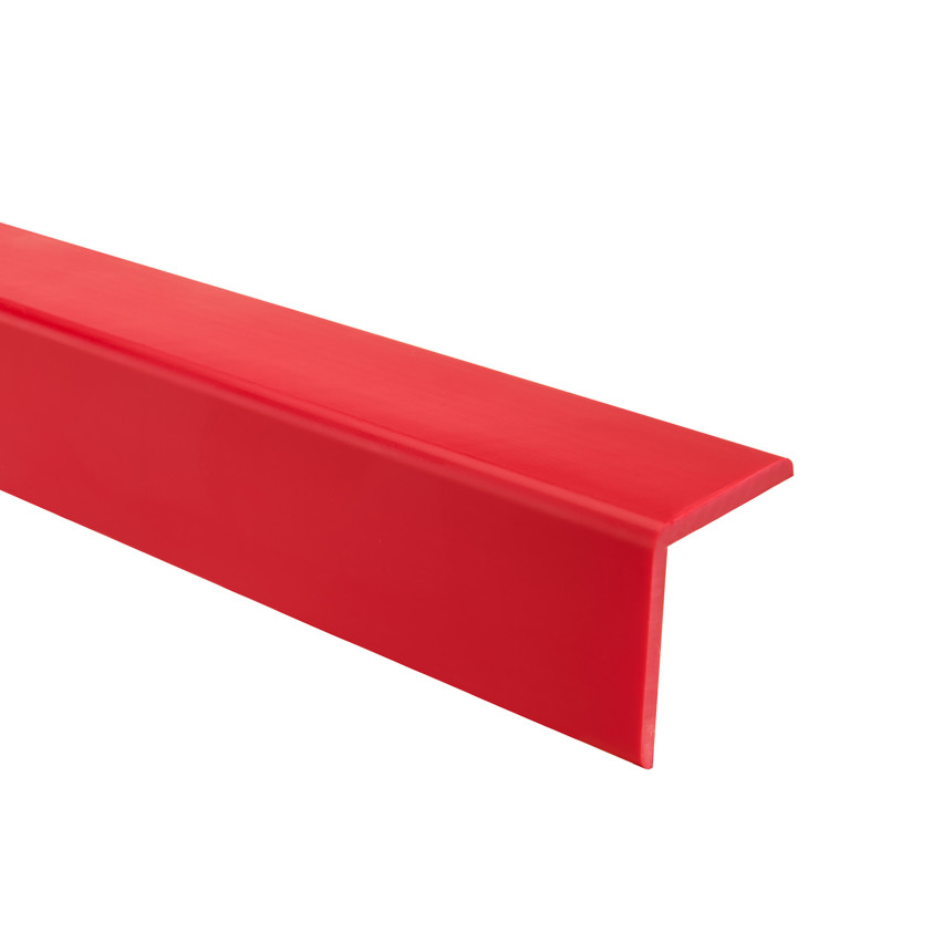 PVC sarokprofil, öntapadós műanyag, élvédelem, piros színű