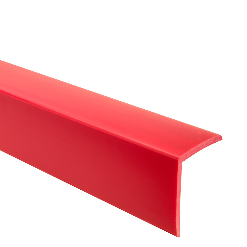 PVC sarokprofil, öntapadós műanyag, élvédelem, piros színű
