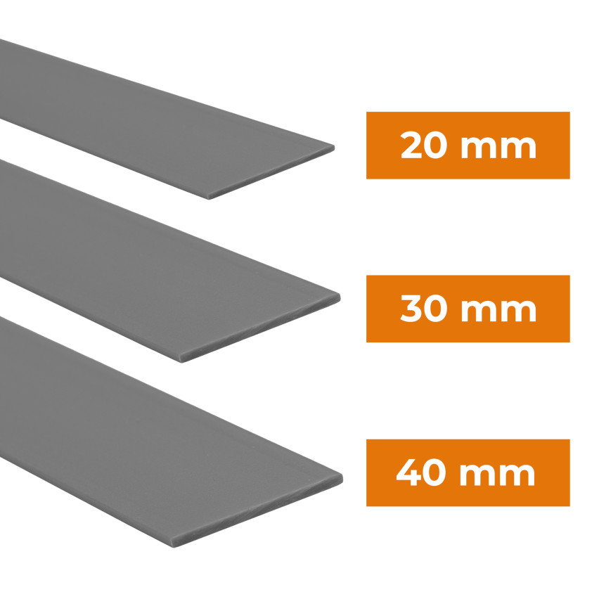 Kemény PVC lapos rúd ragasztóval, barna, 10 m