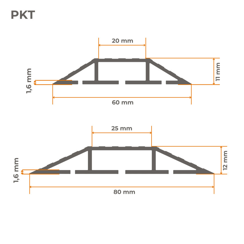 PVC kábelcsatorna - 200 cm, trapéz alakú, barna