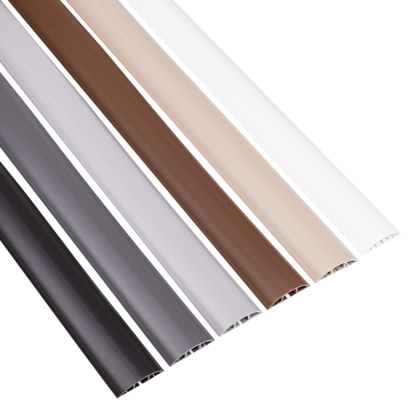 Öntapadós PVC kábelcsatorna - 200 cm, félköríves, bézs színű