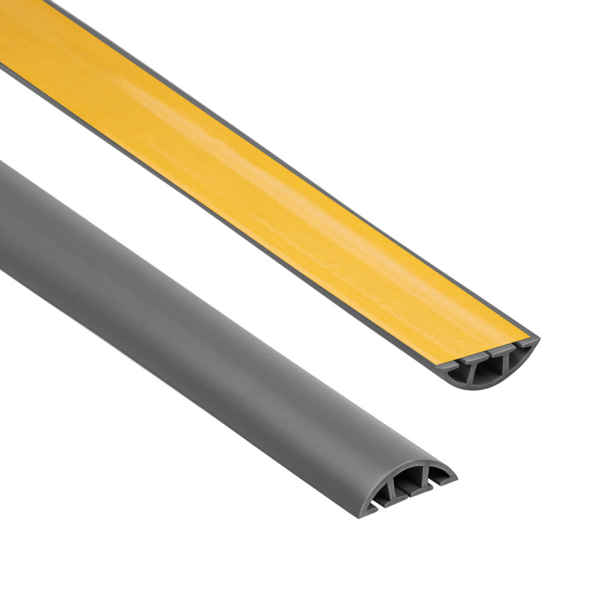 Öntapadós PVC kábelcsatorna - 200 cm, félköríves, sötétszürke