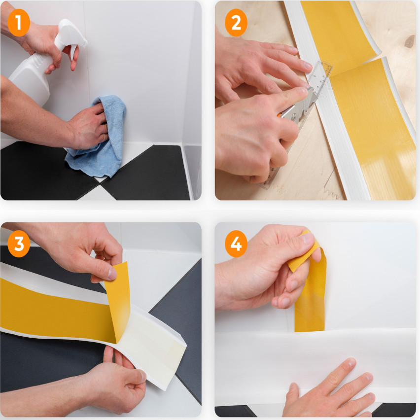 Öntapadós PVC lábazat 50x20mm világos barna