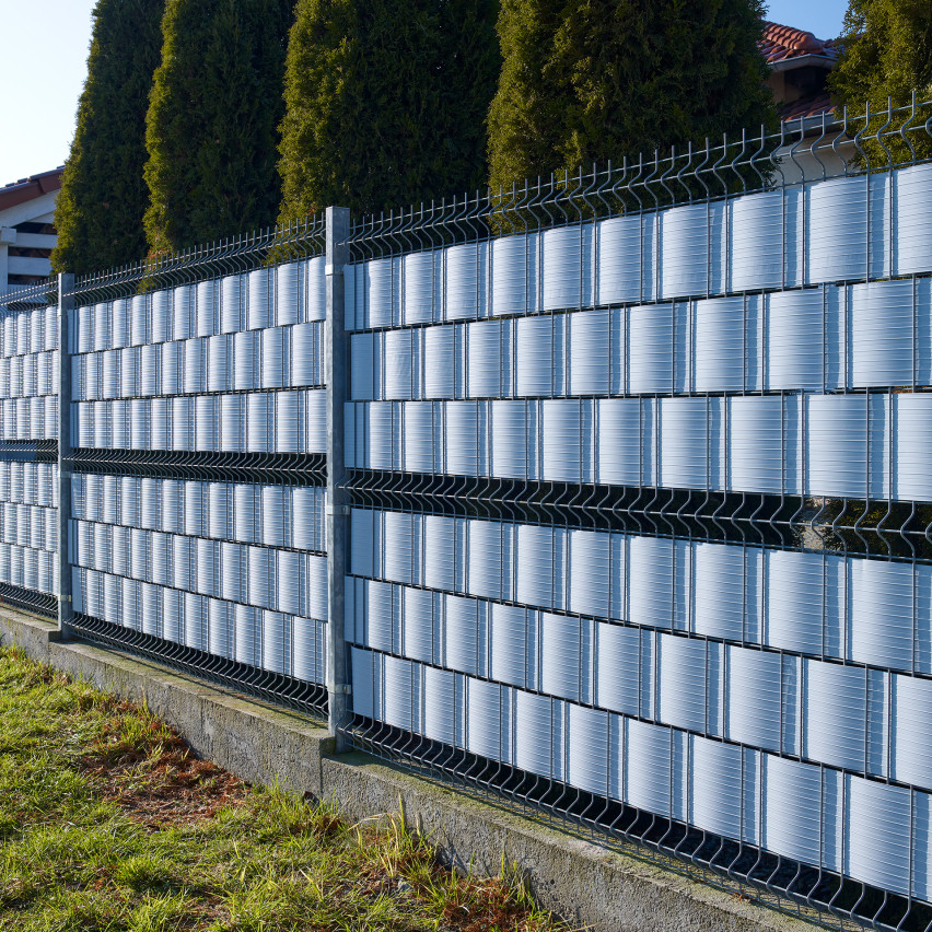 Kemény PVC adatvédelmi csíkok Privacy Roll Double Bar kerítés kerítés kerítés csíkok magassága 19cm vastagság: 1,5mm, szürke 