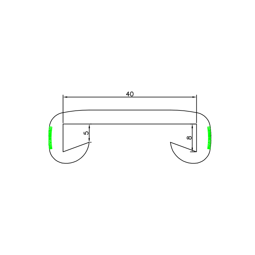 Kormány PVC, lépcsőkorlát, lépcsőkorlát, PHOTO, 40x8mm, barna, 1m, 1m